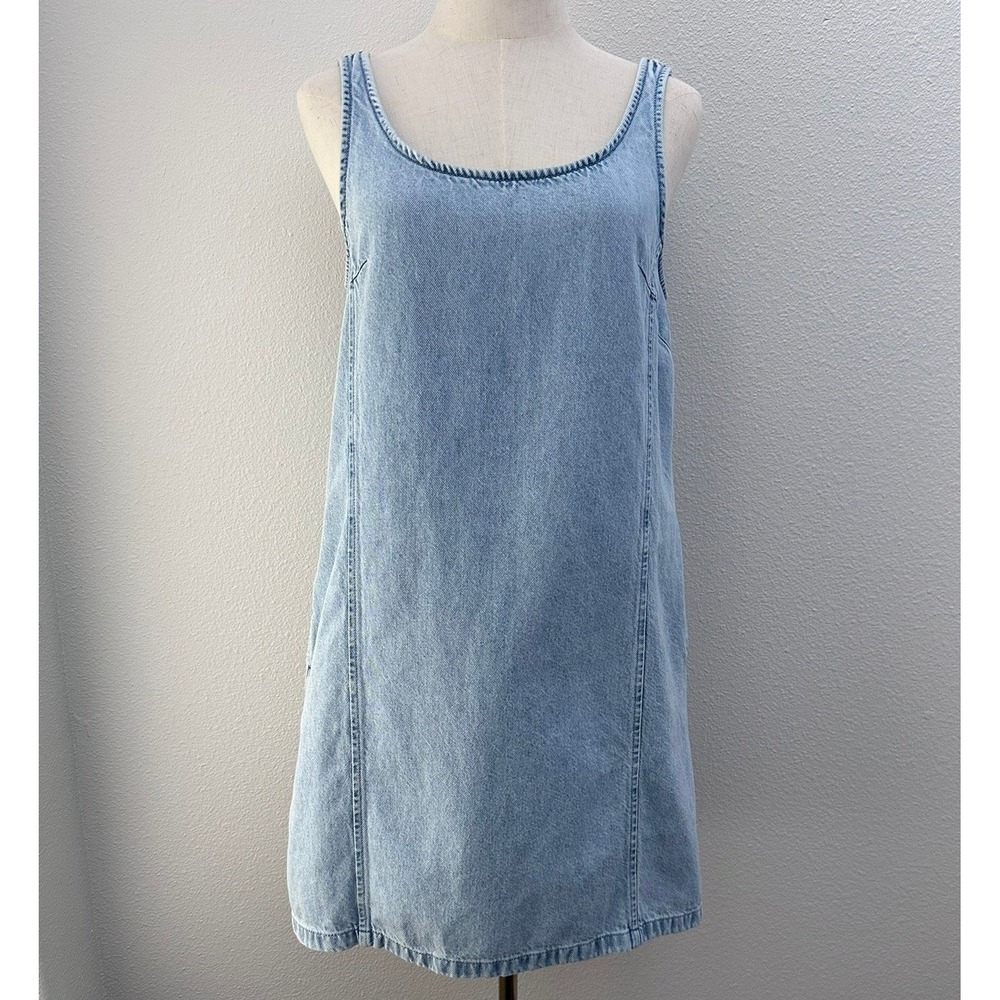 GAP Denim Shift Dress Size S Tall Blue Light Wash Coastal Grandmother 90s Y2K